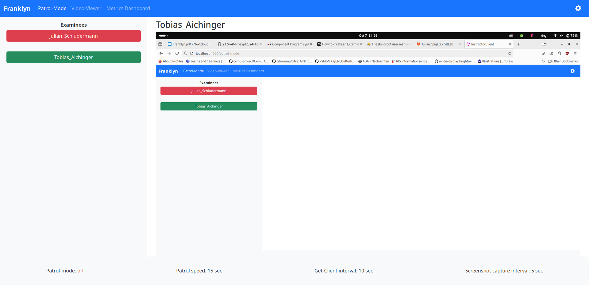 status report 2024 10 07 instructor frontend patrol mode